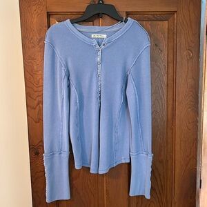 Blue Free People Thermal Henley Women’s size xl
